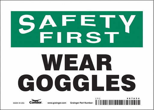 J7029 Safety Sign 5 in x 7 in Vinyl