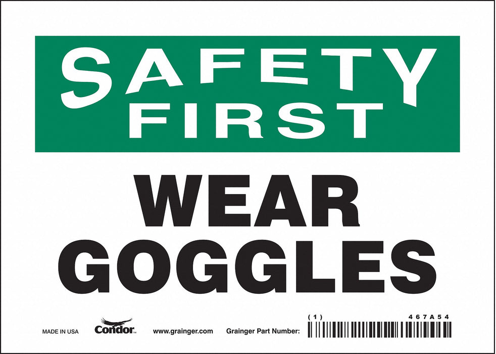 J7029 Safety Sign 5 in x 7 in Vinyl