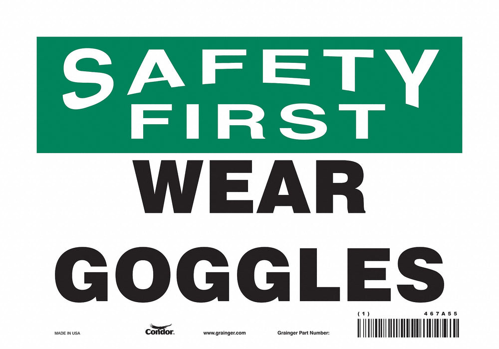 J7029 Safety Sign 7 inx10 in Vinyl