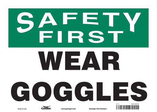 J7029 Safety Sign 10 in x 14 in Vinyl