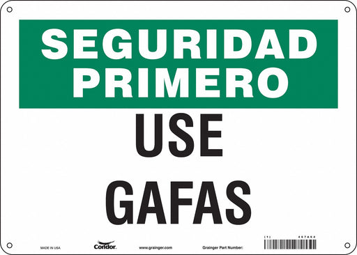 Safety Sign 10 in x 14 in Aluminum