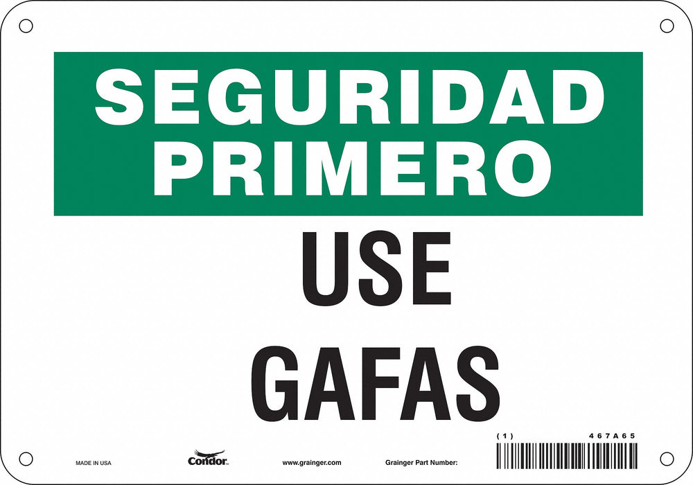 Safety Sign 7 in x 10 in Polyethylene