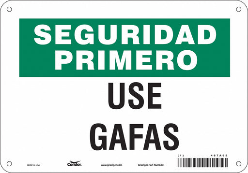 Safety Sign 7 in x 10 in Polyethylene