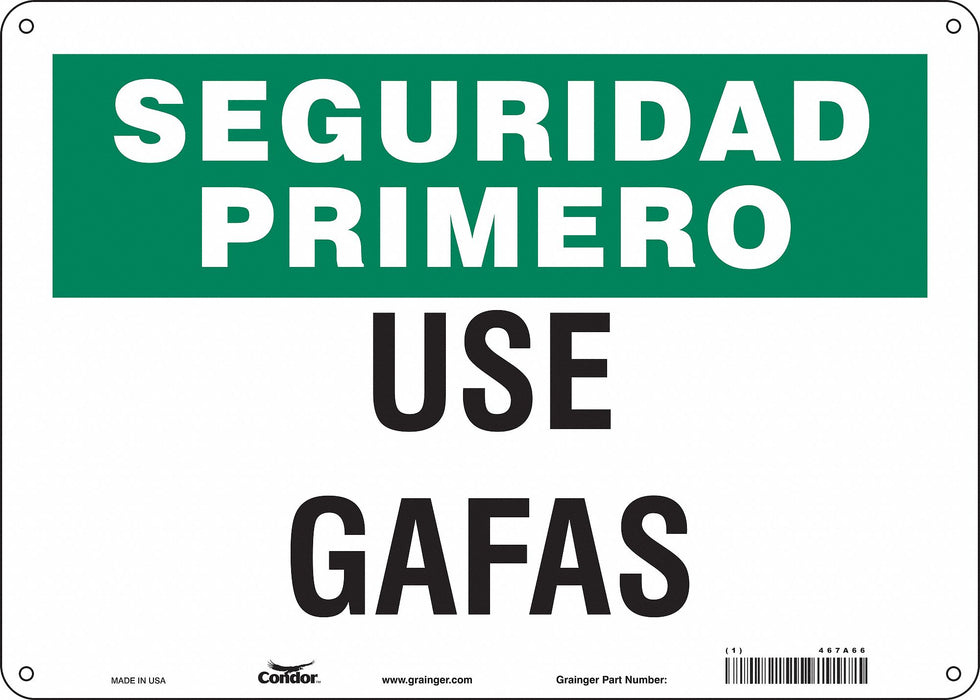 Safety Sign 10 in x 14 in Polyethylene