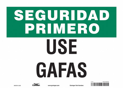 Safety Sign 10 in x 14 in Vinyl