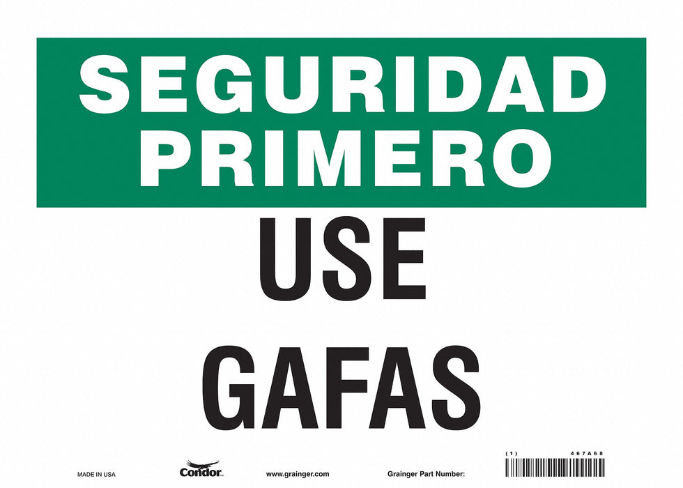 Safety Sign 10 in x 14 in Vinyl