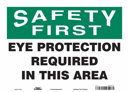 Safety Sign 10 inx14 in Vinyl