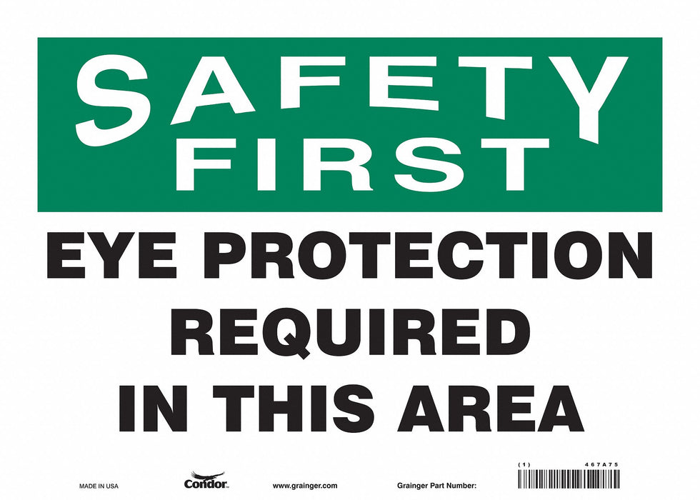 Safety Sign 10 inx14 in Vinyl