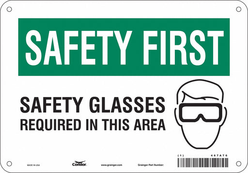 Safety Sign 7 in x 10 in Aluminum