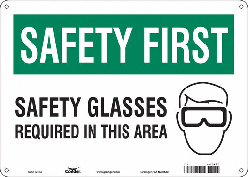 Safety Sign 10 inx14 in Aluminum