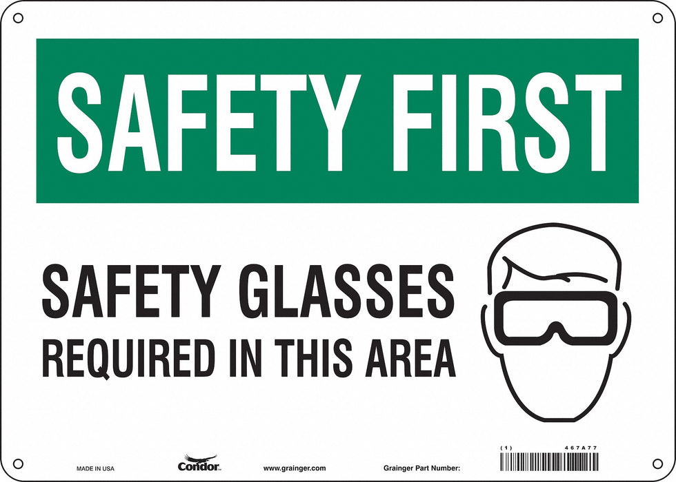 Safety Sign 10 inx14 in Aluminum