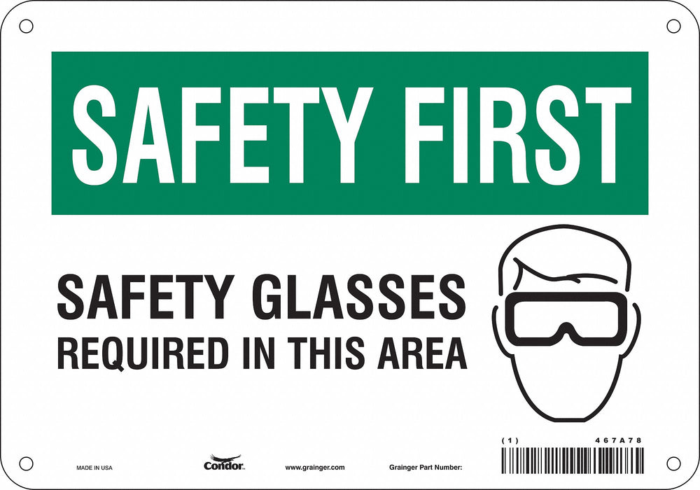 Safety Sign 7 inx10 in Polyethylene