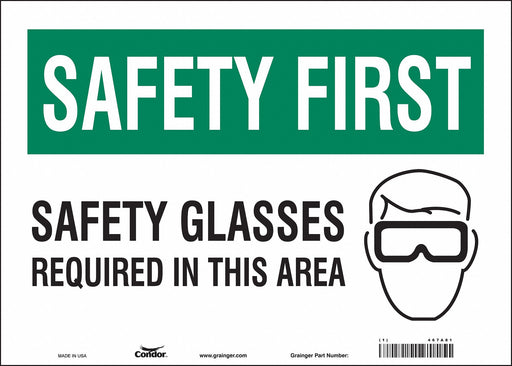Safety Sign 10 inx14 in Vinyl