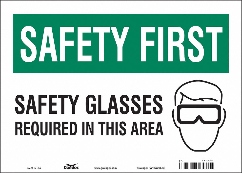 Safety Sign 10 inx14 in Vinyl