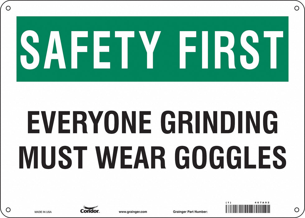 Safety Sign 10 in x 14 in Aluminum