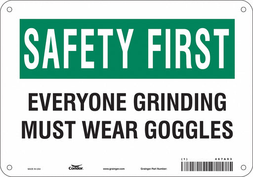 Safety Sign 7 in x 10 in Polyethylene