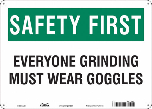 Safety Sign 10 in x 14 in Polyethylene