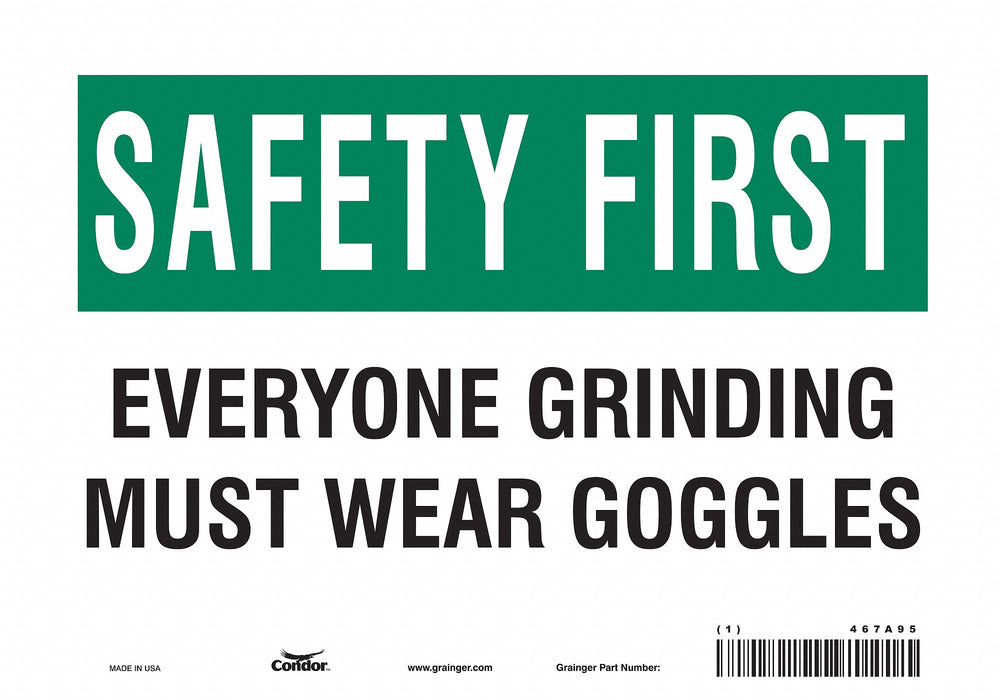 Safety Sign 7 inx10 in Vinyl