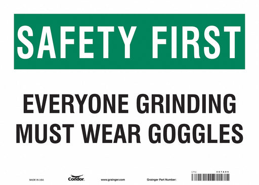 Safety Sign 10 inx14 in Vinyl