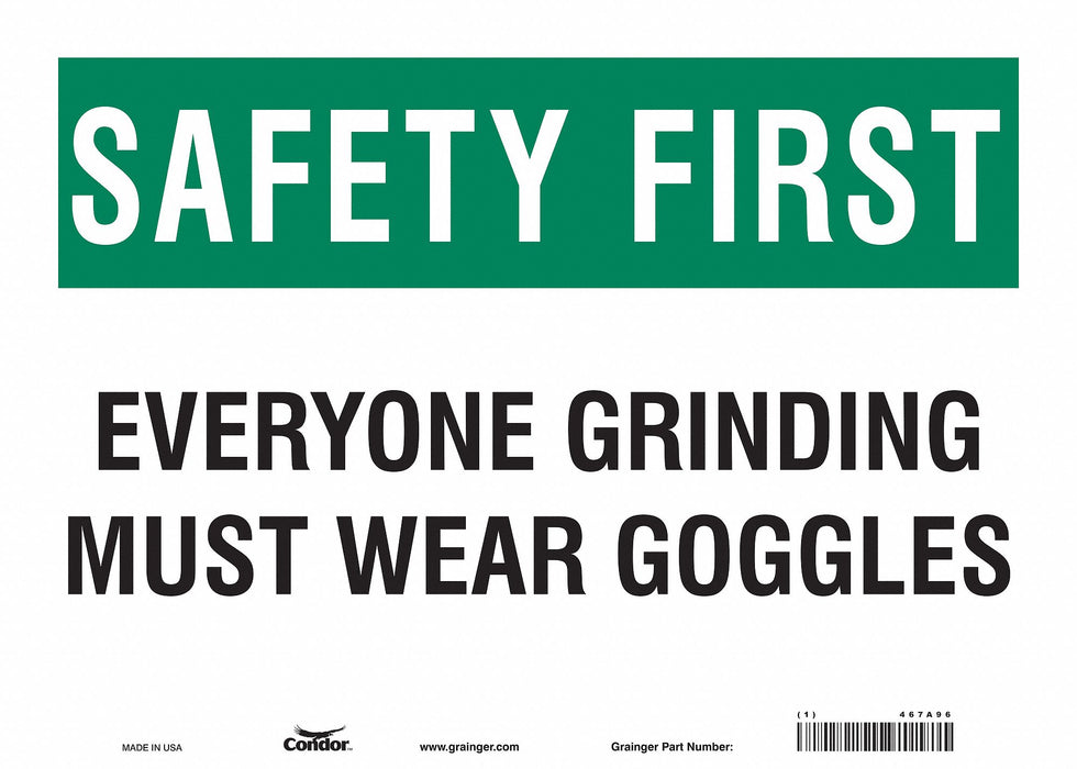 Safety Sign 10 inx14 in Vinyl