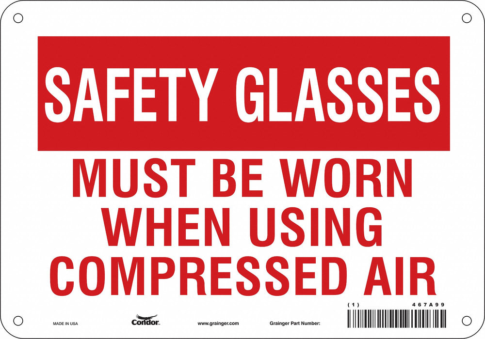 Safety Sign 7 inx10 in Polyethylene