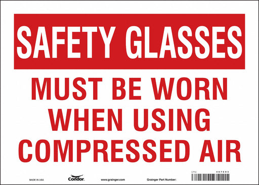 Safety Sign 10 inx14 in Vinyl