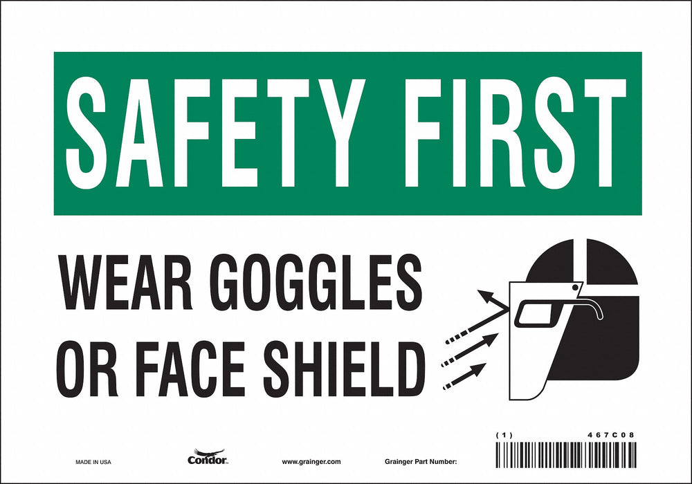 Safety Sign 7 in x 10 in Vinyl