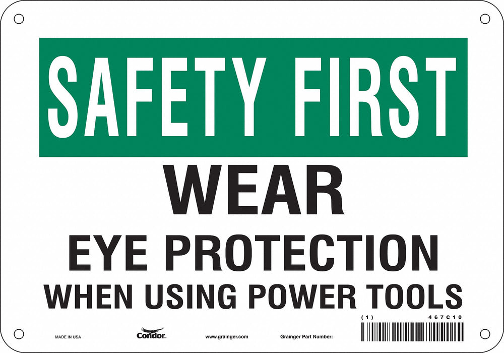 Safety Sign 7 in x 10 in Aluminum