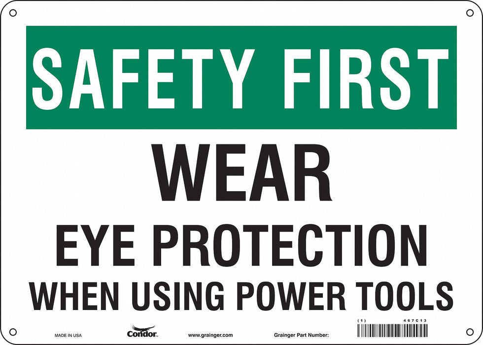 Safety Sign 10 in x 14 in Polyethylene