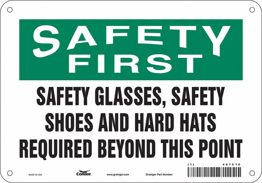 Safety Sign 7 in x 10 in Aluminum
