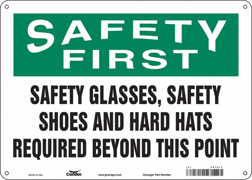 Safety Sign 10 inx14 in Aluminum