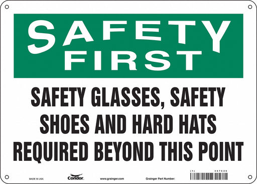 Safety Sign 10 inx14 in Polyethylene