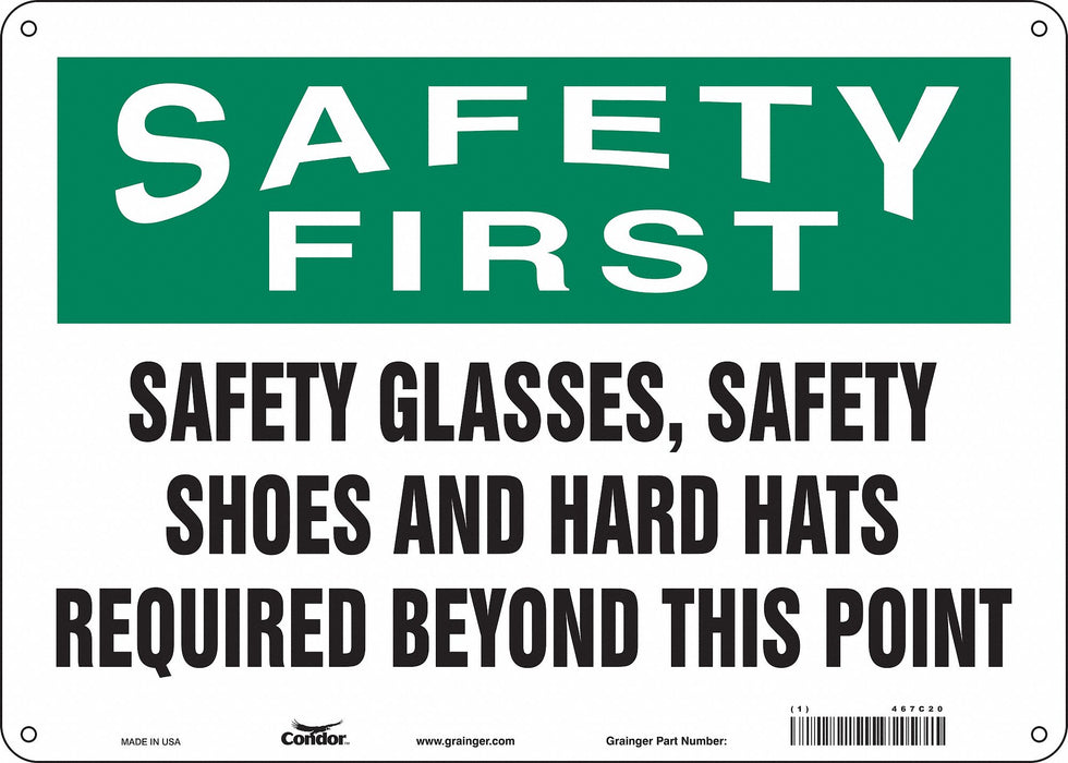Safety Sign 10 inx14 in Polyethylene