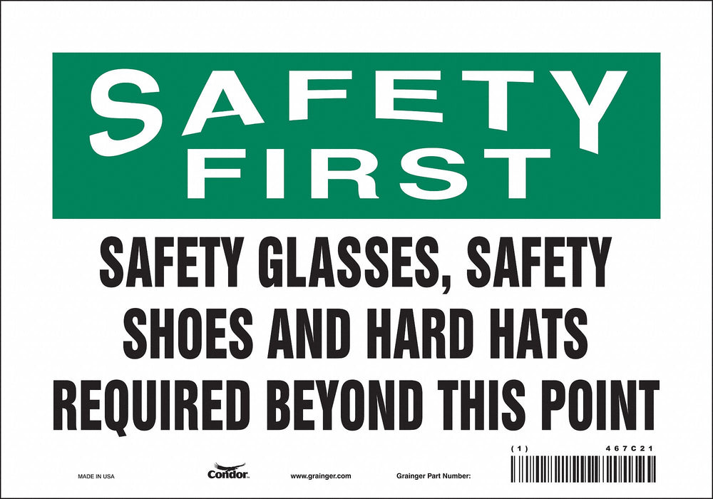 Safety Sign 7 in x 10 in Vinyl