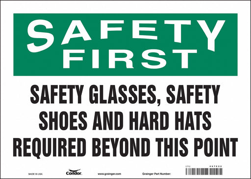 Safety Sign 10 inx14 in Vinyl