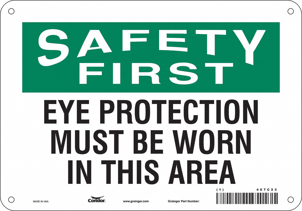 Safety Sign 7 in x 10 in Aluminum