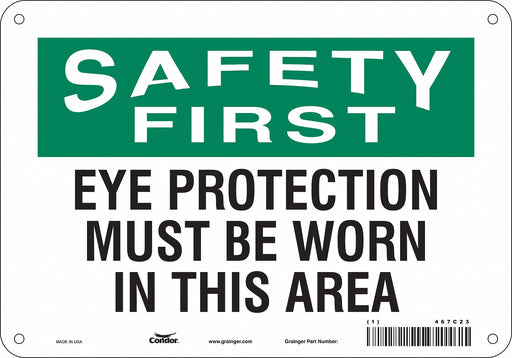 Safety Sign 7 in x 10 in Aluminum