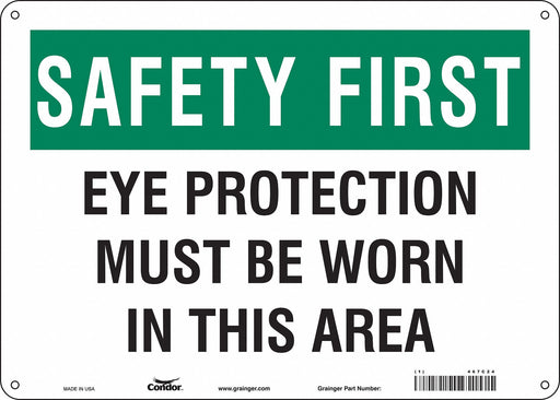 Safety Sign 10 in x 14 in Aluminum