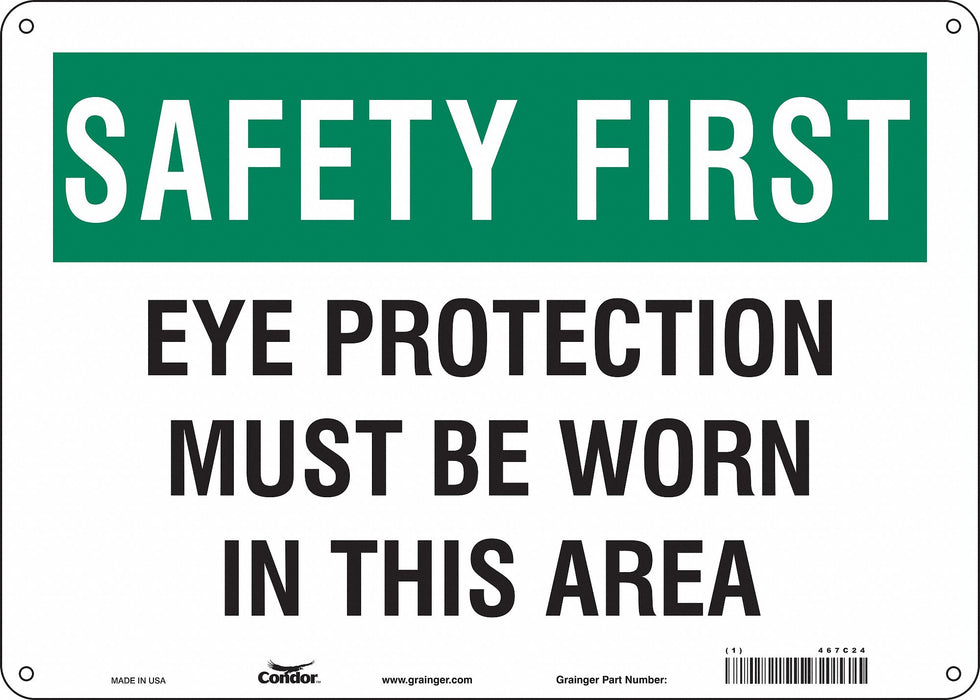 Safety Sign 10 in x 14 in Aluminum