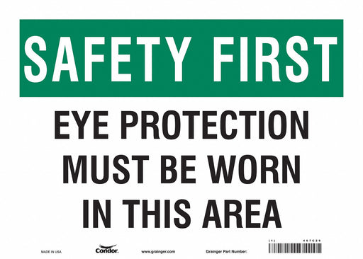 Safety Sign 10 inx14 in Vinyl