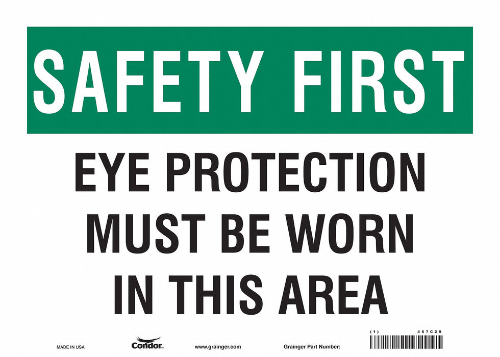 Safety Sign 10 inx14 in Vinyl