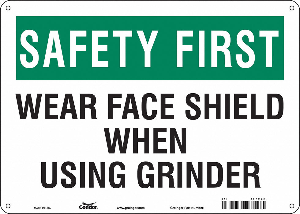 Safety Sign 10 inx14 in Polyethylene