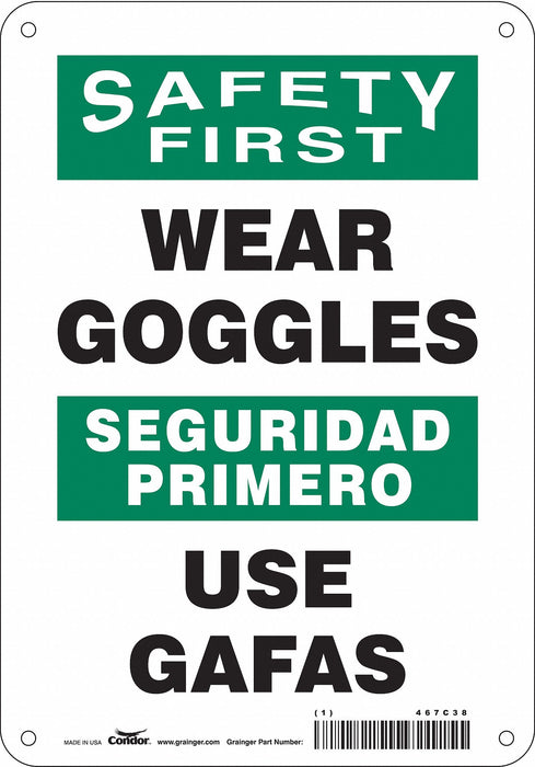 Safety Sign 10 inx7 in Polyethylene