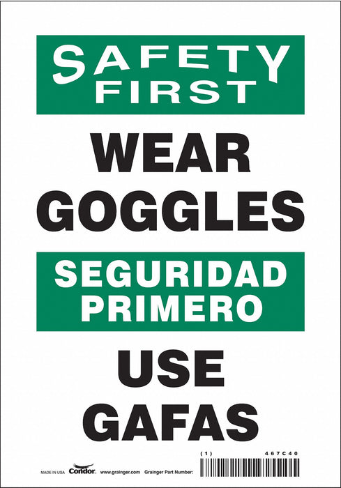 Safety Sign 10 in x 7 in Vinyl