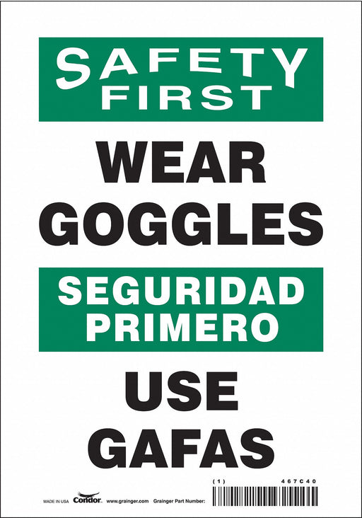 Safety Sign 10 in x 7 in Vinyl