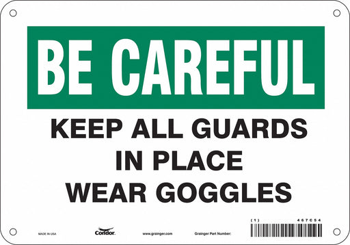 Safety Sign 7 in x 10 in Aluminum