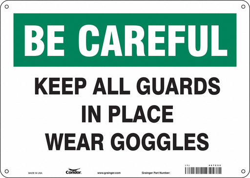 Safety Sign 10 in x 14 in Aluminum