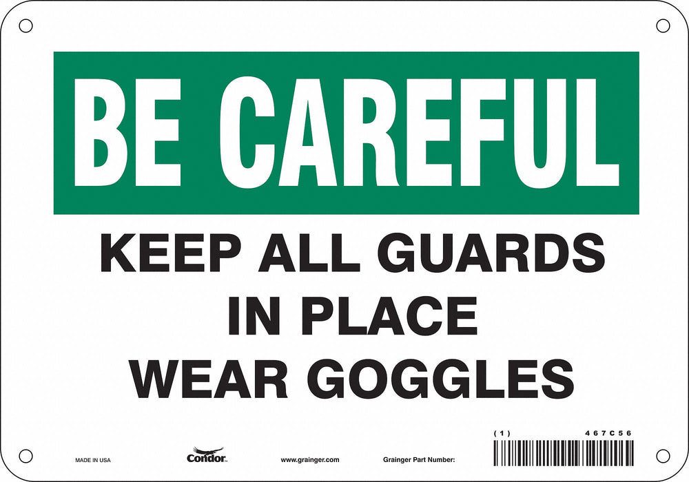 Safety Sign 7 inx10 in Polyethylene