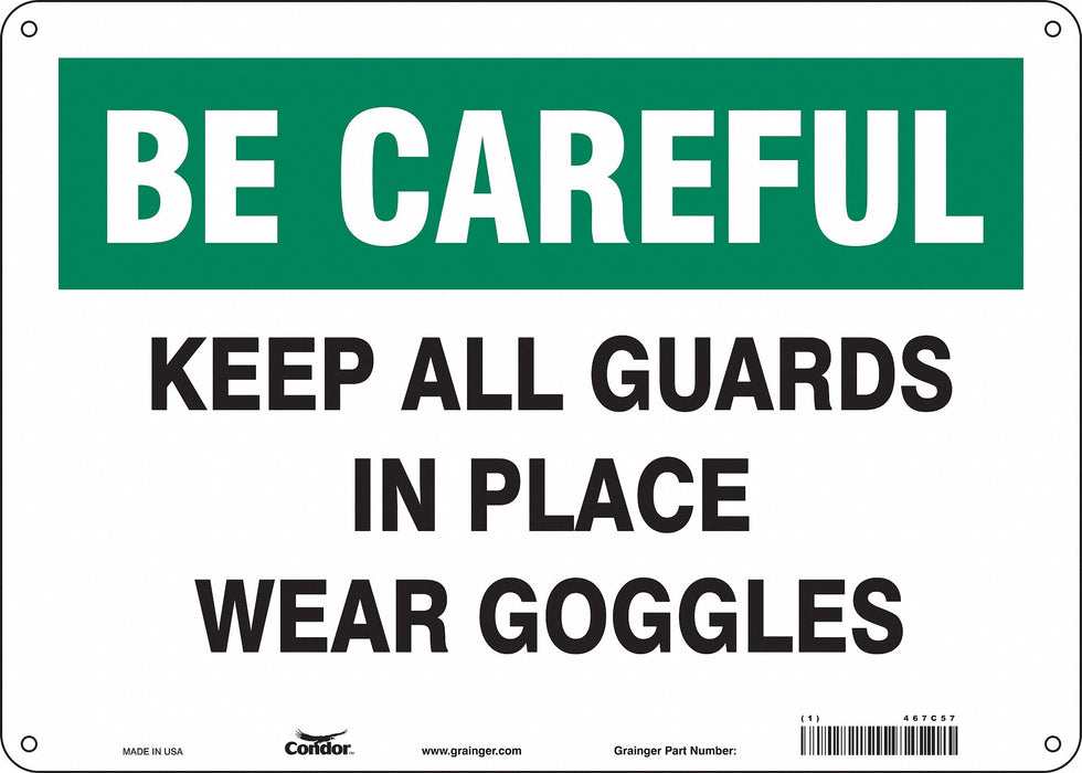 Safety Sign 10 inx14 in Polyethylene