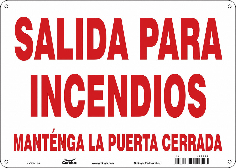 Safety Sign 10 in x 14 in Polyethylene